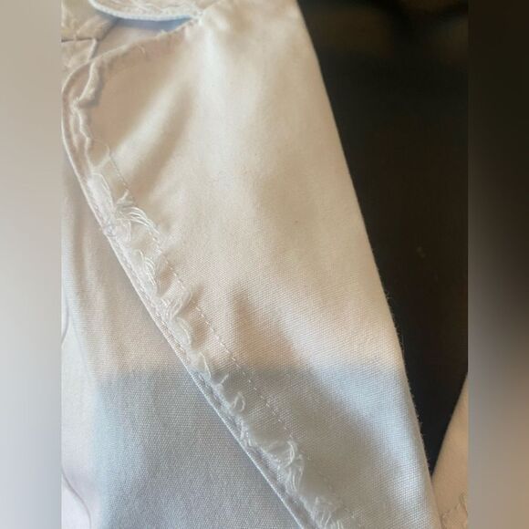 New juniors white boho jacket embroidered accents, fitted blazer size S by AZIZ - Picture 10 of 11